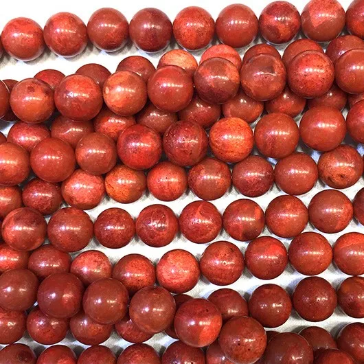 8mm Natural Loose Red Sponge Coral Beads For Wholesale