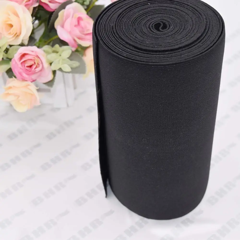 18cm 20cm wide black brown polyester elastic band latex straps rubber bands for boots shoe strap flat braided elastic band for g