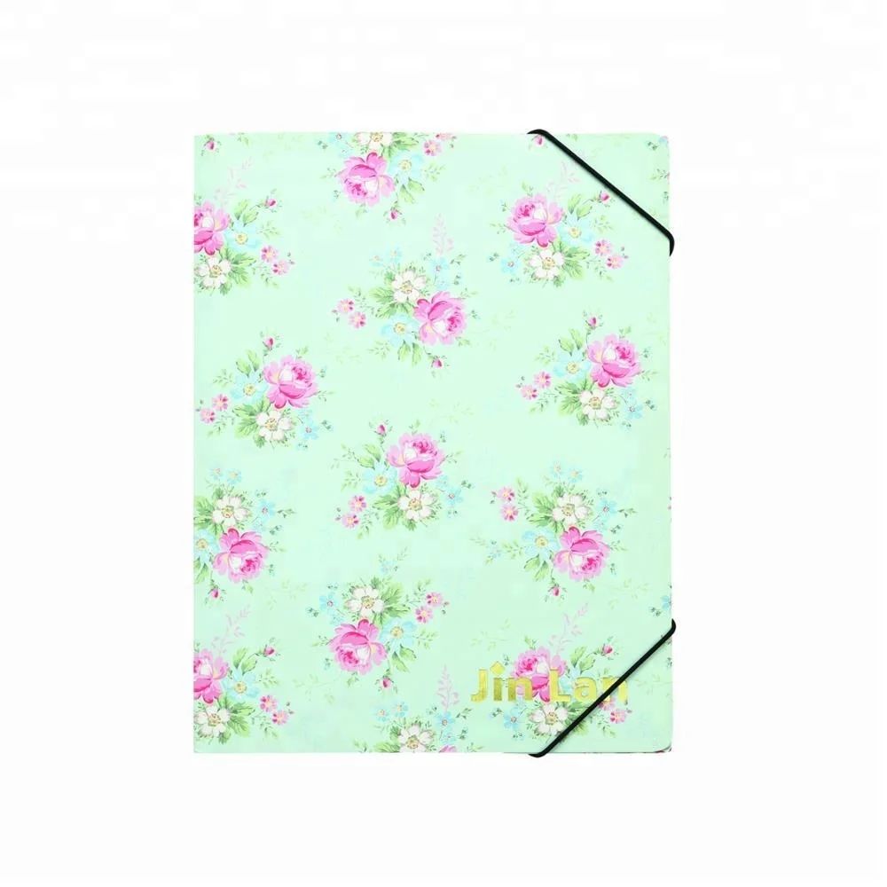 
4c printing cardboard paper elastic closure file 