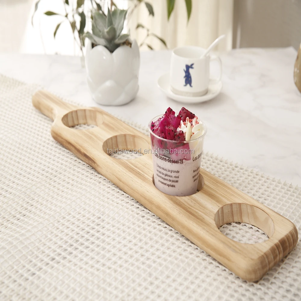 Деревянное весло для пива в комплекте из 4 унций бокалов