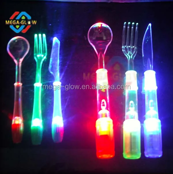 Led Flashing Spoon Knife Fork Set For Party Supplies Set