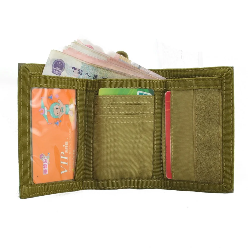 Tactical mens Tri-Fold Nylon wallet purse for ID card and Credit Card Organizer