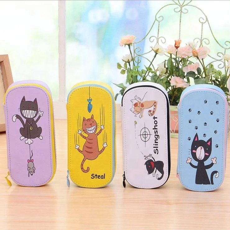 
Simple PU Large-capacity Pencil bag art Pencil box Learning Stationery 