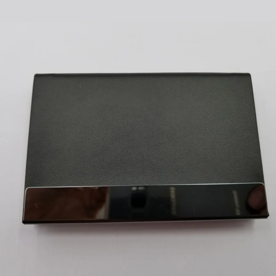 pu leather men metal business card holder with gift box