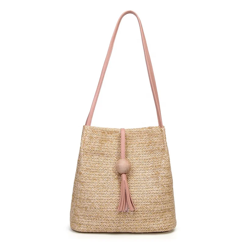 
Indonesia high quality paper straw shoulder bag for women summer beach 