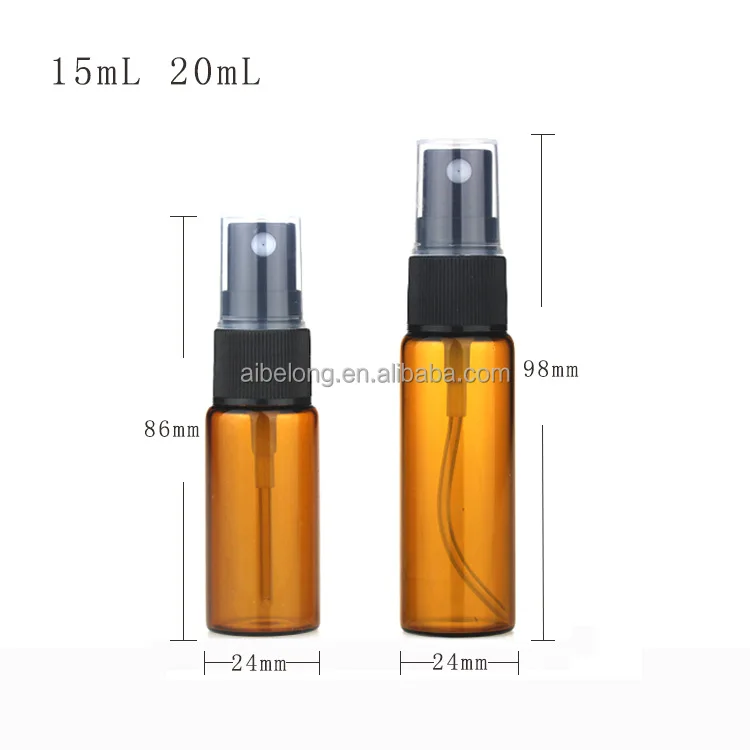 IBELONG Wholesale 5ml 10 ml 15ml 20ml Small Amber Glass Mist Spray Perfume Bottle Mist Atomizer Perfume Glass Bottle Supplier