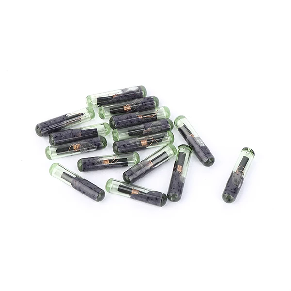 Animal ID Microchip RFID Bioglass Tube Tag Capsule Tag Transponder Microchip Glass Provided Chip Pig Ear Tags Blue 5 Years Farms