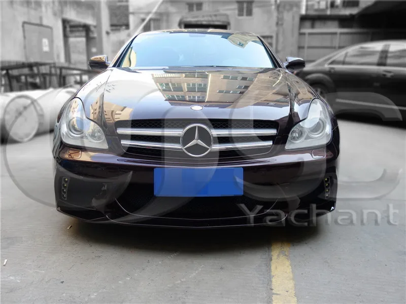 Торговая гарантия, передний бампер из стекловолокна FRP, подходит для 2005-2010 MB W219 CLS Sedan WA Black BE Style, передний бампер