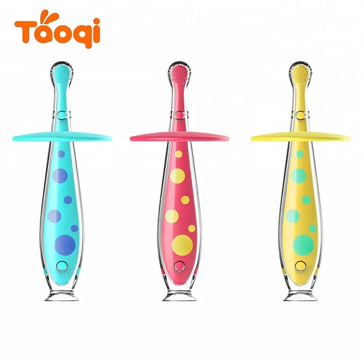Patent Round Small Head Newborn Soft Silicone Baby Toothbrush