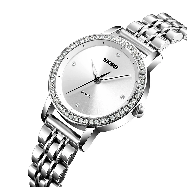 Wholesale Skmei 1311 Stainless Steel Bracelet Ladies Vintage Watches Own Brand Silver Watch for Women