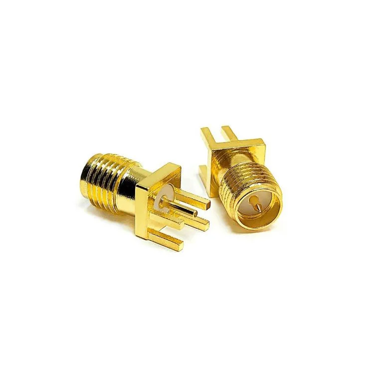RP-SMA Female jack Solder PCB Clip Edge Mount RF Connector for 1.7mm