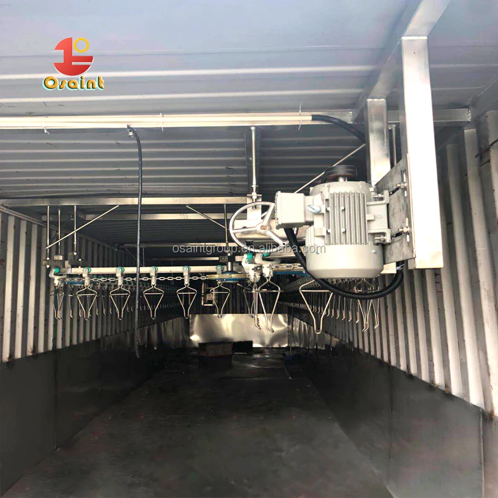 200-300bph mobile container slaughter house for chicken slaughtering