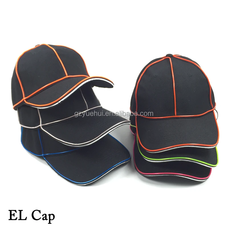 Glowing LED Glow Baseball Hat Light Up Hat+DC-3V Steady on Inverter Neon Glow Light Props Glow Party Supplies Masquerade Party