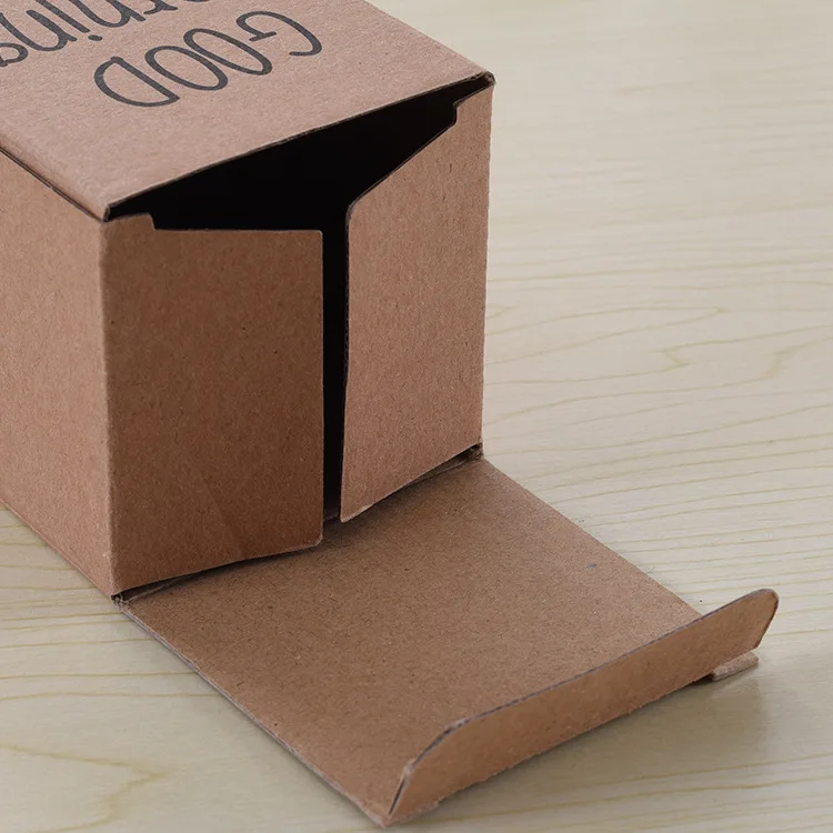 Small e flute brown kraft foldable corrugated cardboard carton paper packaging gift bottle display box custom print manufacturer
