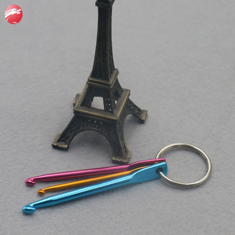 
Custom Single Head Hand Sewing Tools Aluminum Crochet Hook For Keychain 