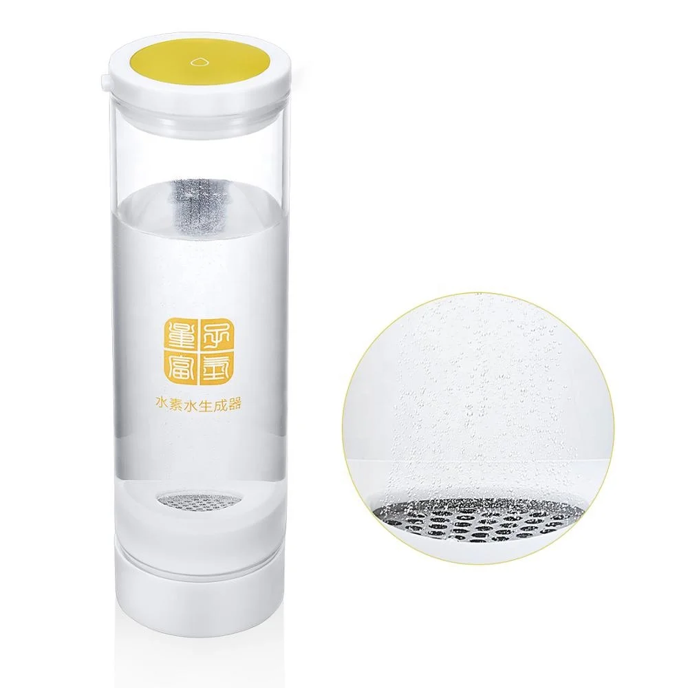 Portable 2.4G Wireless Transmission Cover Hydrogen Water Bottle Advance SPE PEM Base Alkaline Ionized Water Glass Bottle