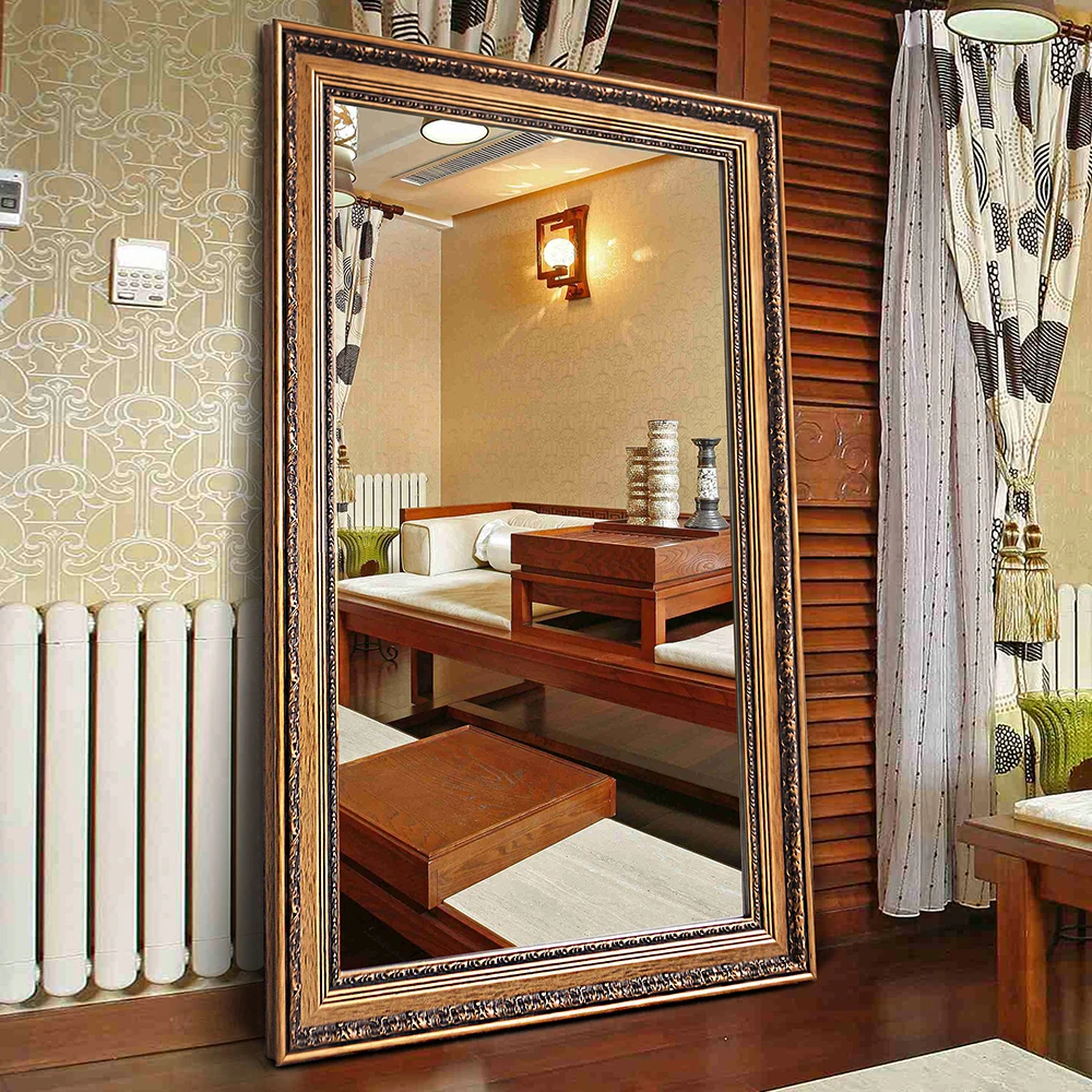 Retro stylish cosmetic wall long bedroom mirrors fitting room free standing mirror