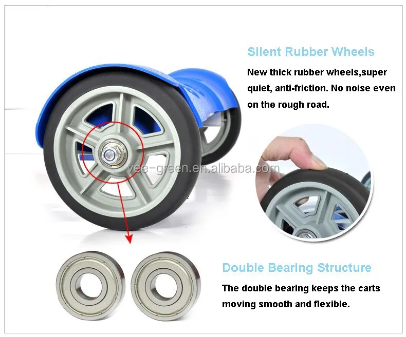 Aluminum Folding Supermarket Luggage Cart with Telescopic Handle