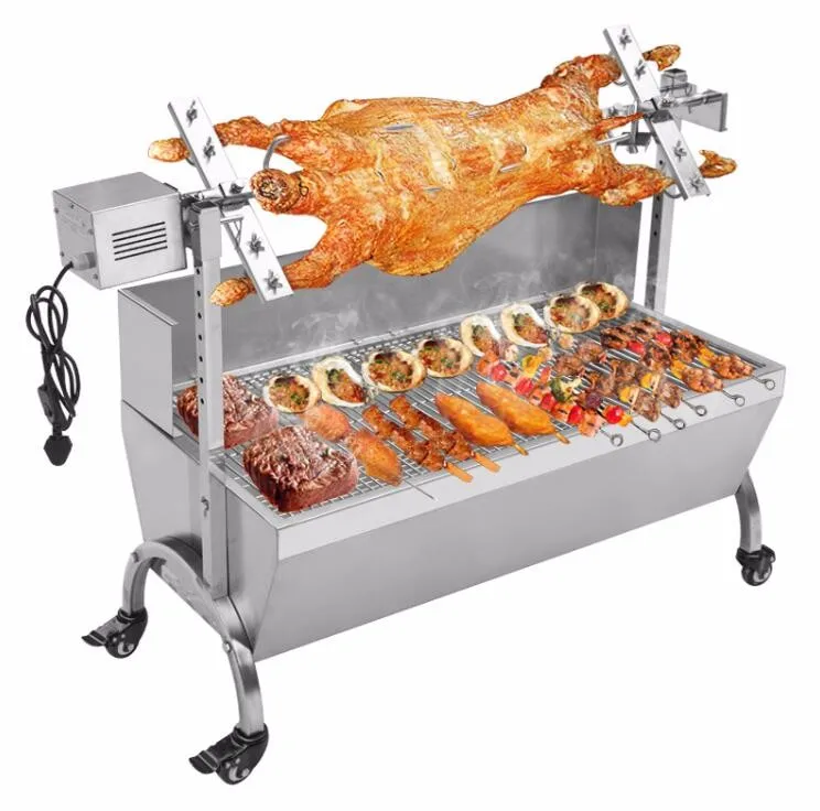 
Cheap commercial Large Charcoal Barbecue pig roaster With Electric Motor Grill for sale 