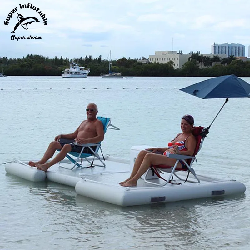 Float Fishing Dock Mattress Platform, Inflatable Floating Dock Boat Water Platform