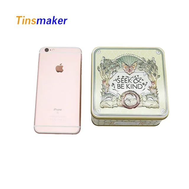 Tin Box Container Type Style Tea Leaf Cookies Nut Storage Square Metal European Cute Gift CMYK Off-set Printing Accept 0.23mm