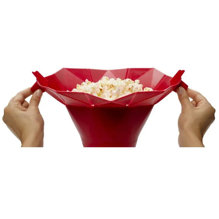 Silicone collapsible popcorn box packaging bucket cup tins bowl custom folding