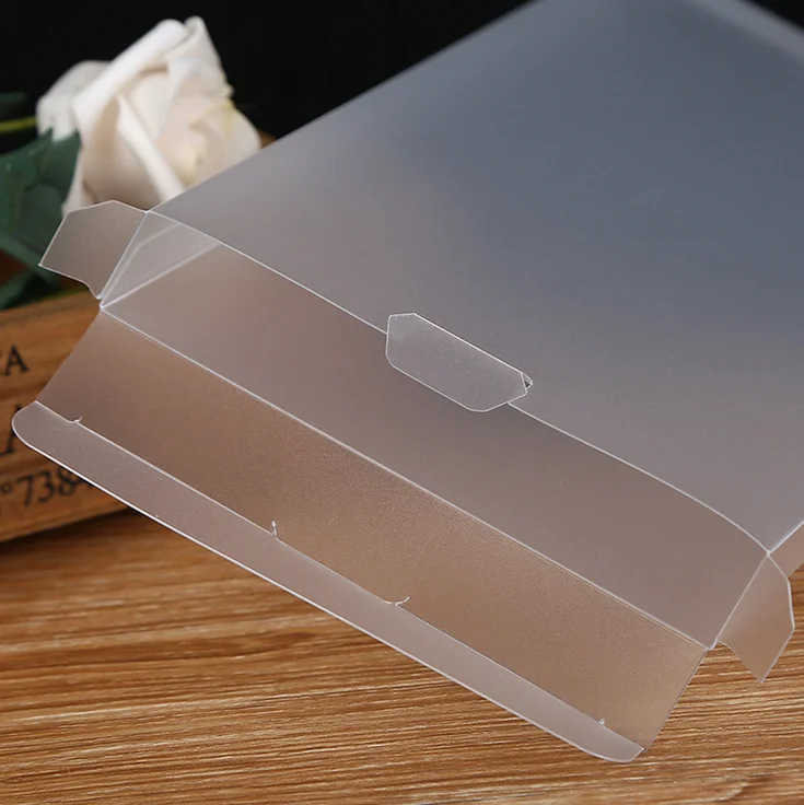 oem Custom pp/pet frosted folding plastic packaging gift enclosure transparent small display cosmetic underwear box cosmetic pvc