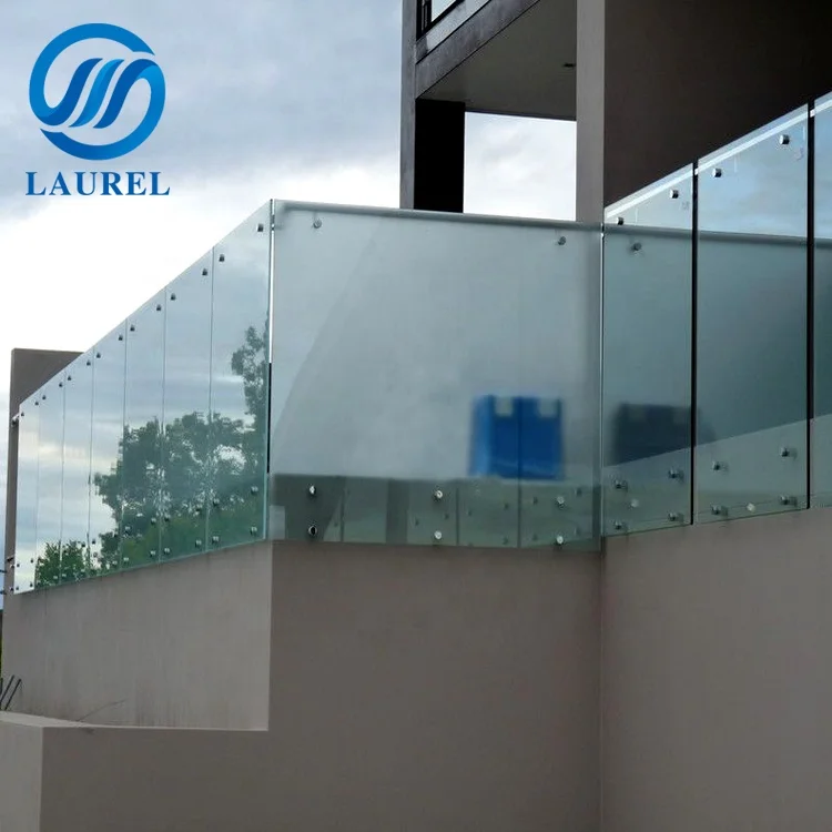 tinted sand blasting frosted glass balcony balustrade