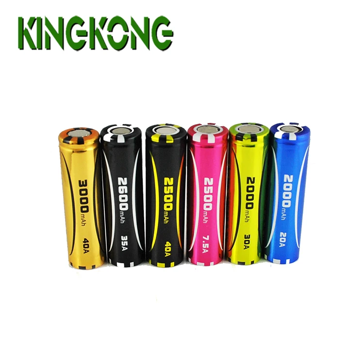 Rechargeable 2500mAh 40A li-ion batteries 18650 3.7v li ion battery