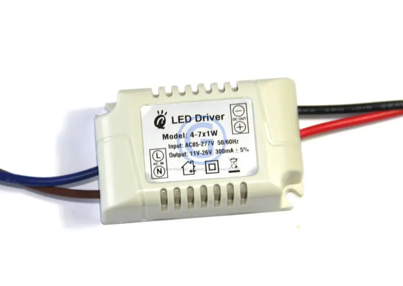 external dc power driver led 7w 300ma 7x1w 6w