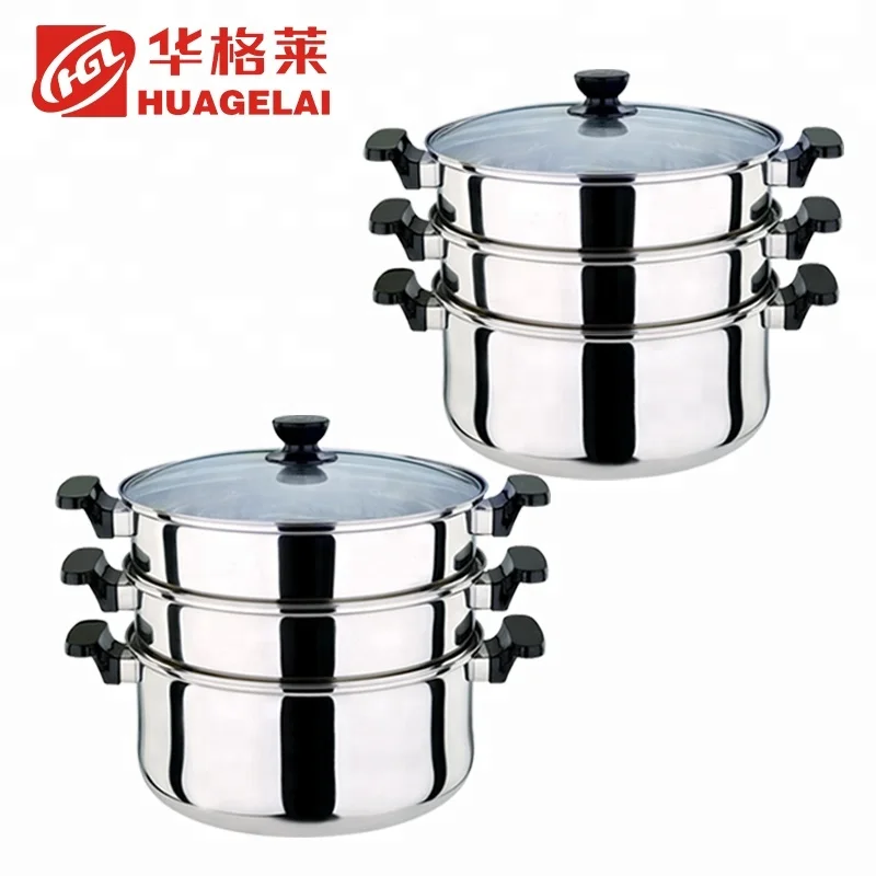 stainless steel stock food heating couscous pot steamer for sale
