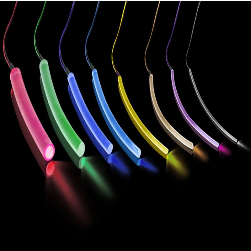 Factory 8mm SOFT end emit fiber optic led lighting tube products light up cable