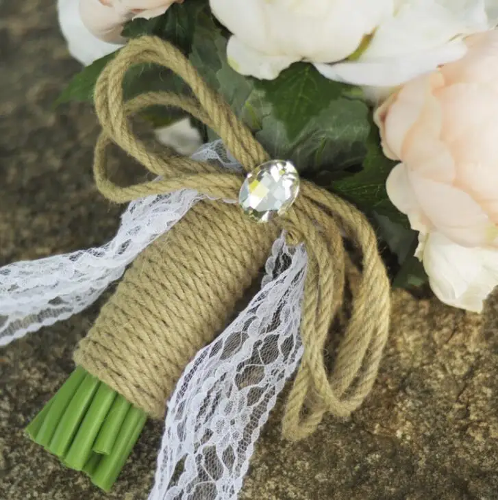 Bride Bouquet Beautiful Giant  Roses Artificial Flowers Crystal Flower bouquet for Wedding decoration