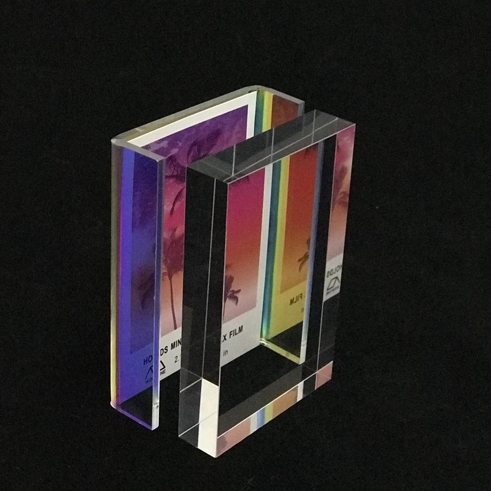 New acrylic photo frame glass acrylic block with U back holder