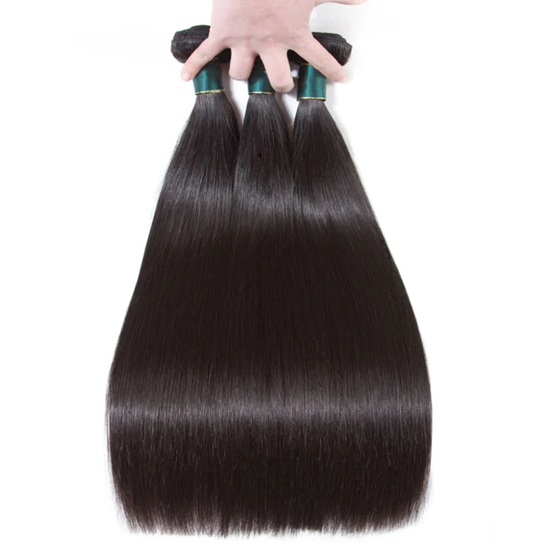 
10A Grade Straight Human Hair 3 Bundles with 360 Lace Frontal Closure Unprocessed Virgin Brazilian Cuticle Aligned Hair 