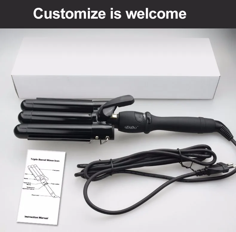 5 In 1 Curling Iron Wand Ceramic Hair Curler Rollers Curly Diffuser No Heat 3 Barrel Electric Electron Curlers Heatless