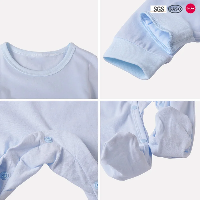 Wholesale Custom Kids Jumpsuits Baby Long Sleeve Bodysuit Organic Cotton Baby Clothes Romper For Girls Boys