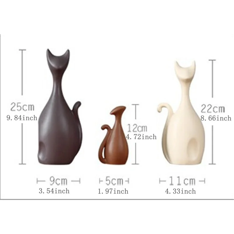 
Ceramic Cat Figurine Household Ceramic Animal Family Statues 