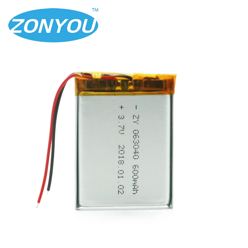 
Hot selling 603040 3.7V 600mah lithium polymer battery 