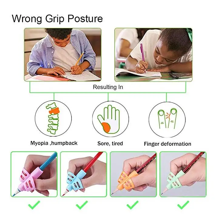 Hollow Ventilation Colorful Children Pen Writing Aid Gel Pencil Grips