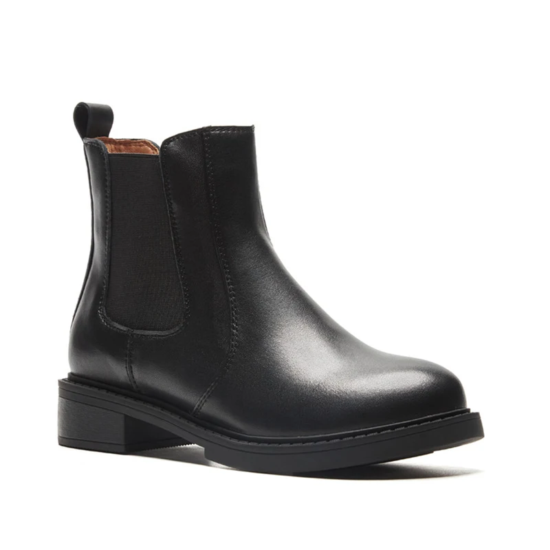 WETKISS Custom Brand Classic Italian Trends Handmade Leather Boot Slip On Suede Ladies Ankle Boots Flat Women Chelsea Boots Shoe