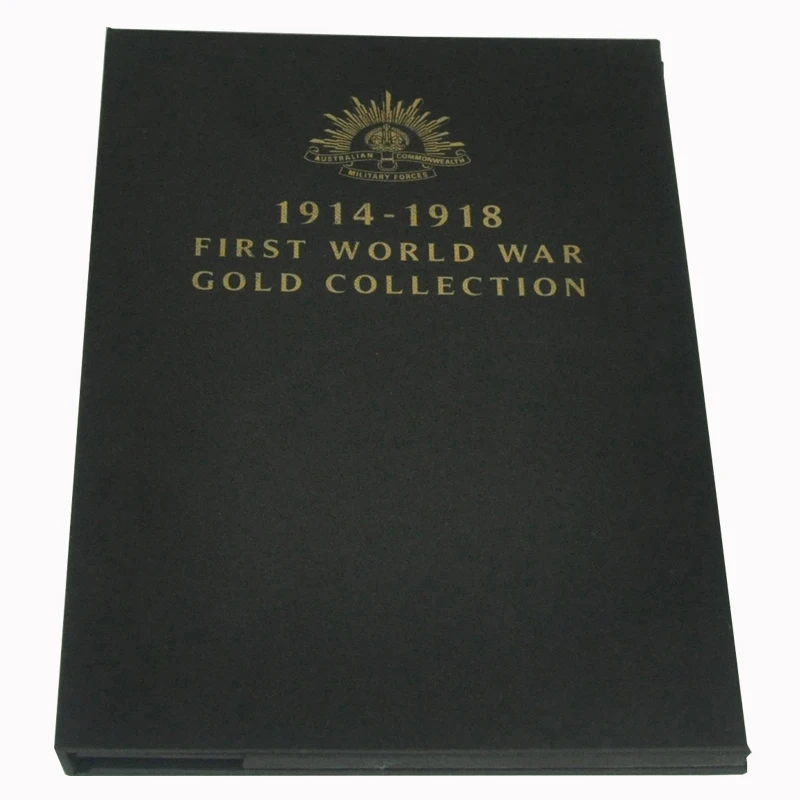 First World War Gold Coin Collection Holder Folder With Clear Blister Trays and Embossed Pattern