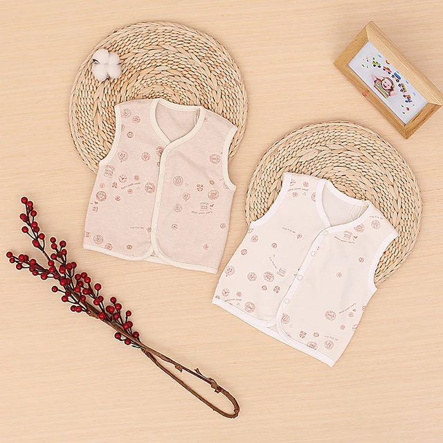 
High quality organic cotton spring autumn kid vest sleeveless waistcoat vest waistcoat with button 