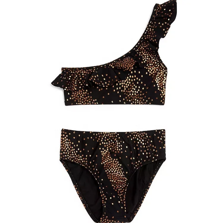 Sublimation printing ethic thong little girl bikini kid swimwear