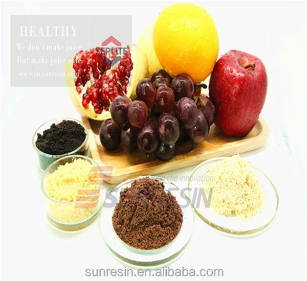 Apple juice decolor and orange juice debitter adsorbent polymer