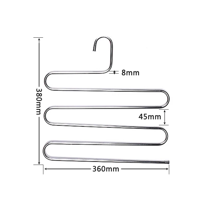 Многоцелевая стойка для брюк из нержавеющей стали S-type S и Волшебные вешалки для брюк и вешалки для шкафа