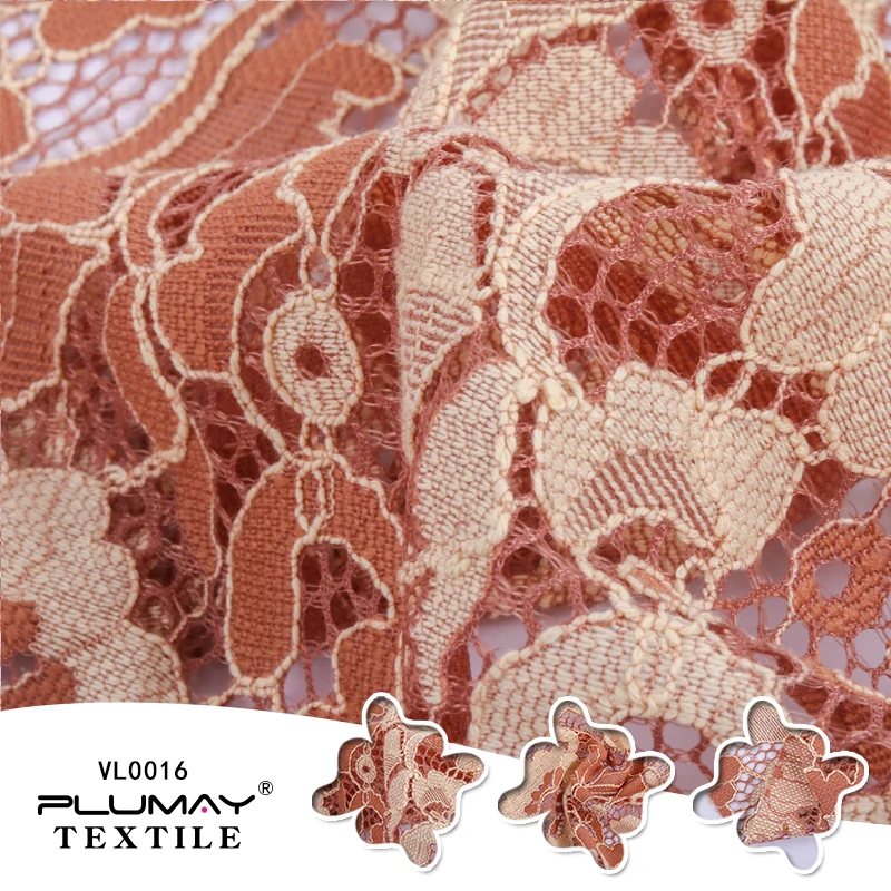 Shaoxing China 70%cotton 30%nylon flower embroidery white lace fabric for dress wedding clothing