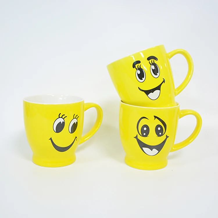 special shaped smile face creative coffee mug kids mugs glazed ceramic cute mug