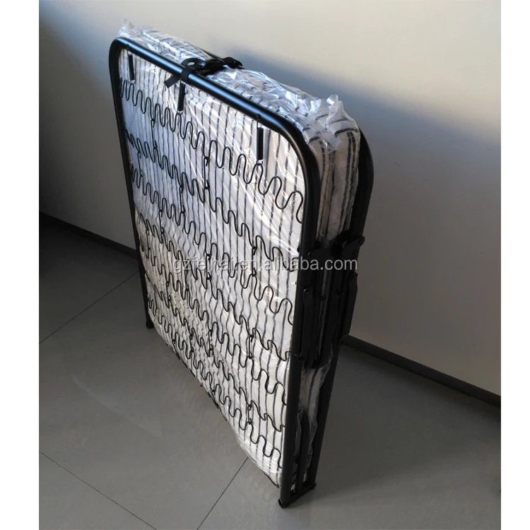Spring mesh back board folding bed  with sponge mattress