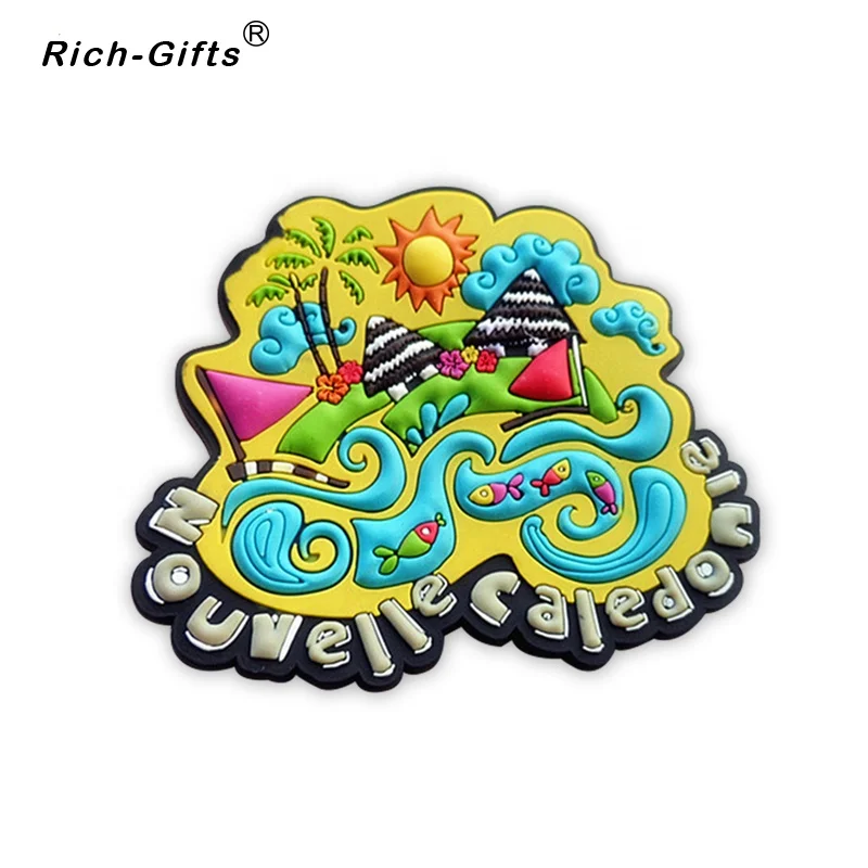 Custom cartoon soft PVC souvenir fridge magnet for France